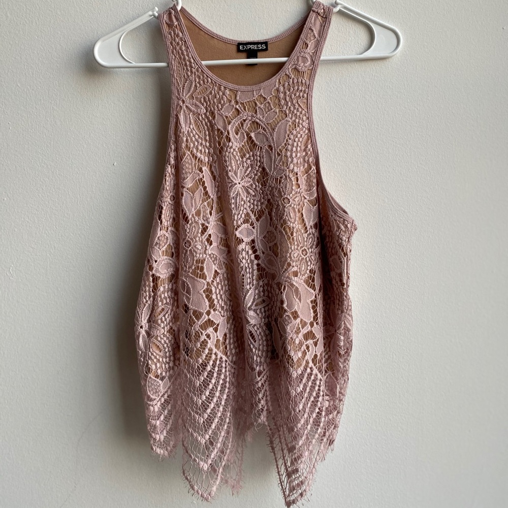 Pink lace top